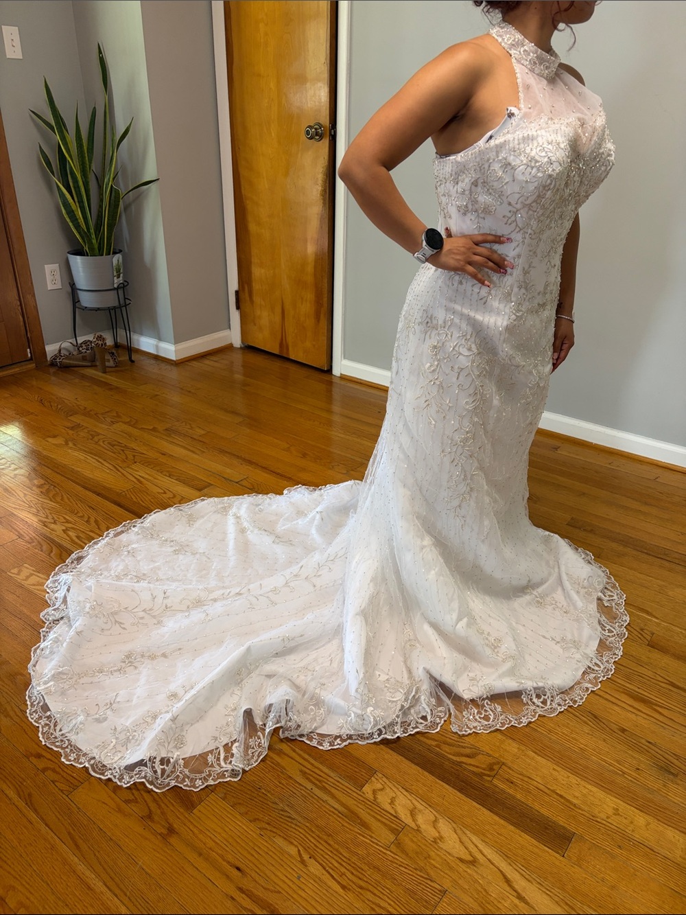 Mary's Bridal Style 7918 Halter Mermaid Wedding Dress Size 14